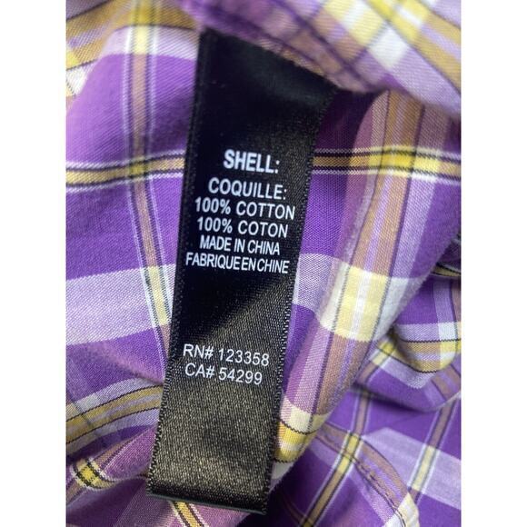CAVI Product of Great Taste Long Sleeve Button Up Purple‎ Plaid Shirt Size XL - Picture 10 of 16